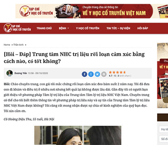 [Tạp chí Y học cổ truyền] Trung tâm NHC hỗ trợ tư vấn giải quyết rối loạn cảm xúc bằng cách nào, có tốt không?