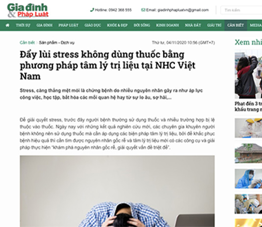 [Gia đình & Pháp luật] Đẩy lùi stress không dùng thuốc bằng hỗ trợ gỡ rối tâm lý tại NHC Việt Nam