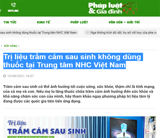 [Pháp Luật & Gia Đình] Vượt qua trầm cảm sau sinh không dùng thuốc tại Trung tâm NHC Việt Nam