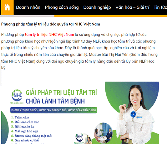 [Văn hóa doanh nhân] TÂM LÝ VÀ PHÁT TRIỂN CON NGƯỜI NHC VIỆT NAM: HIỆU QUẢ TRONG CHĂM SÓC SỨC KHỎE TÂM TRÍ VỚI PHƯƠNG PHÁP ”4 KHÔNG”