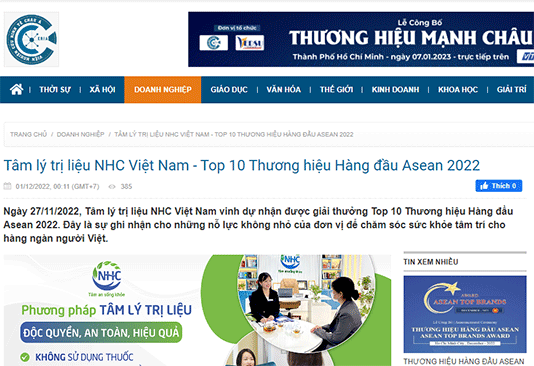[Viện Nghiên Cứu Kinh Tế Châu Á] Tâm lý và Phát triển Con người NHC Việt Nam - Top 10 Thương hiệu Hàng đầu Asean 2022