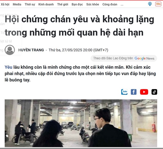 [Lao động] Hội chứng chán yêu và khoảng lặng trong những mối quan hệ dài hạn
